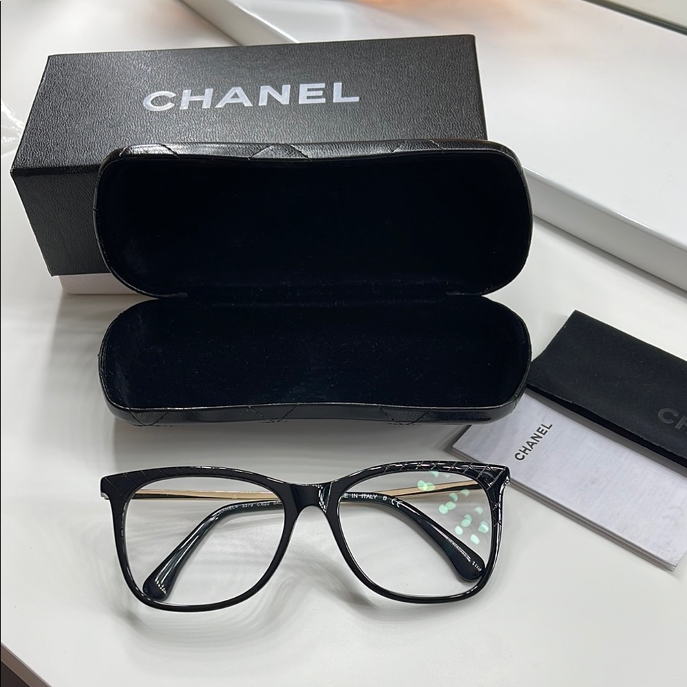 CHANEL Black Glasses Accessories Set